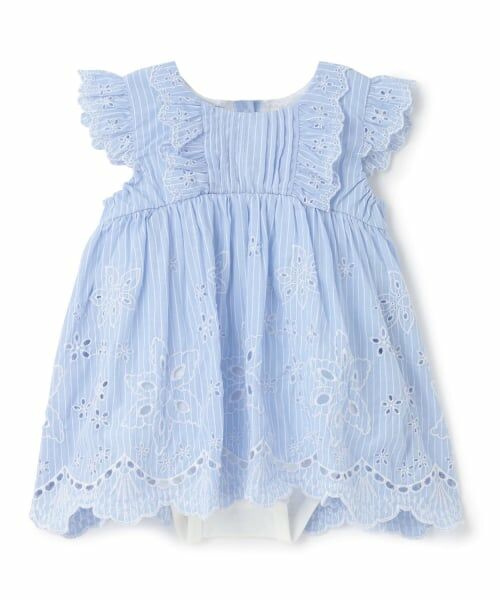 petit main / プティマイン ロンパース | 【リンク】オーバーレースOPロンパース（ライト ブルー）