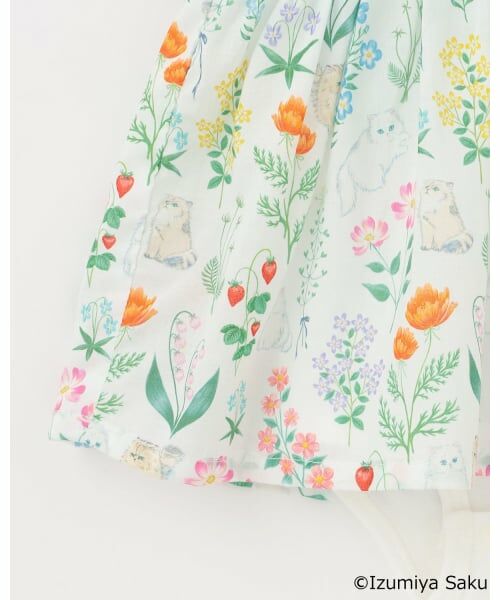 petit main / プティマイン ロンパース | 【泉屋 サク】【リンク】肩リボンフラワーOPロンパース | 詳細7