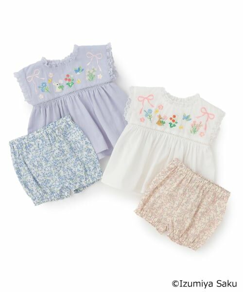 petit main / プティマイン ベビー・キッズウエア | 【泉屋 サク】モチーフ刺しゅうセットアップ | 詳細11