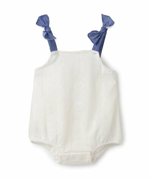 petit main / プティマイン ベビー・キッズウエア | レースサロペット/E（アイボリー）