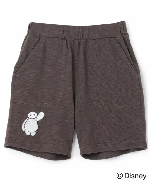 petit main / プティマイン ショート・ハーフ・半端丈パンツ | 【Disney】/【Disney/Pixar】ベイマックス / カーズ/ カットハーフパンツ(ブラウン)