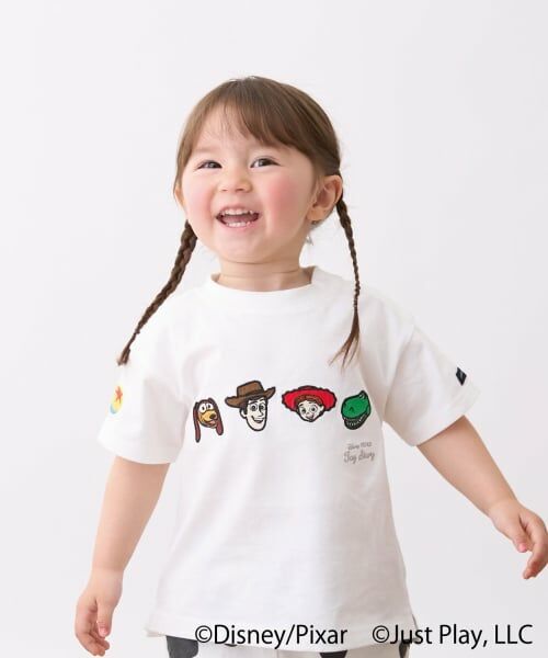 petit main / プティマイン Tシャツ | 【Pixer】TOY STORY / アップリケ半袖Tシャツ（オフ ホワイト）