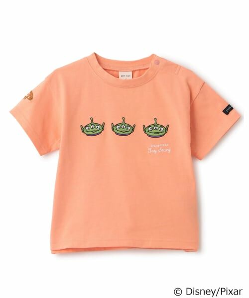 petit main / プティマイン Tシャツ | 【Pixer】TOY STORY / アップリケ半袖Tシャツ（ピーチ）