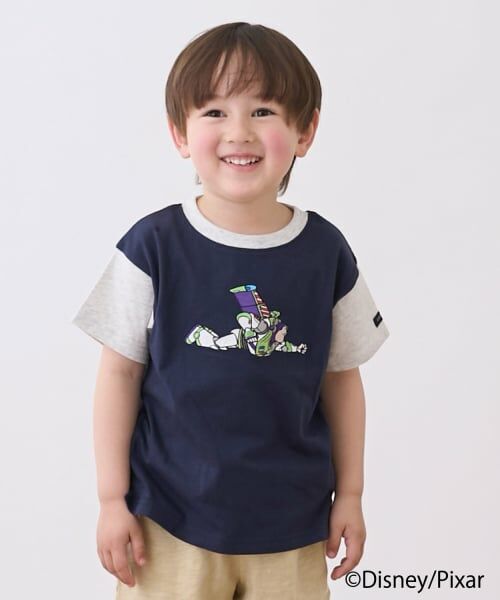 petit main / プティマイン Tシャツ | 【Pixer】TOY STORY / アップリケ半袖Tシャツ（紺）