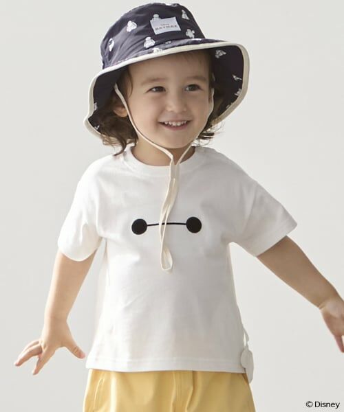 petit main / プティマイン Tシャツ | 【Disney】/【Disney/Pixar】【接触冷感】ベイマックス / カーズ/ フェイスTシャツ（オフ ホワイト）