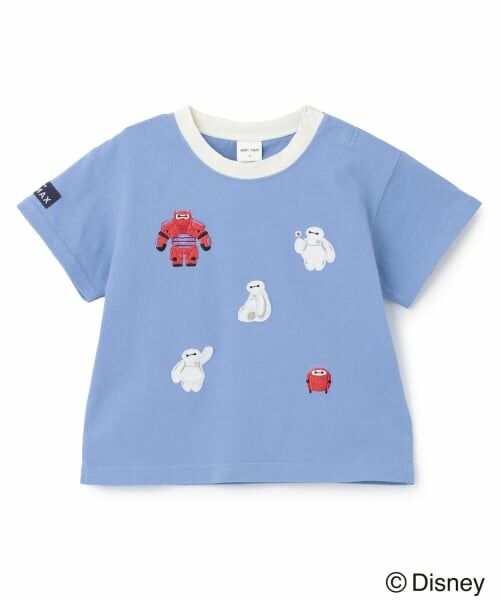 petit main / プティマイン Tシャツ | 【Disney】【接触冷感】ベイマックス / アップリケTシャツ(サックス)