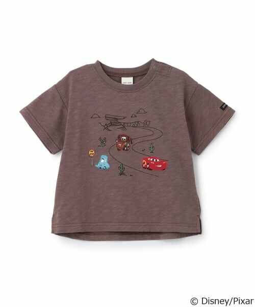 petit main / プティマイン Tシャツ | 【Disney/Pixar】【接触冷感】カーズ / アップリケTシャツ（ブラウン）