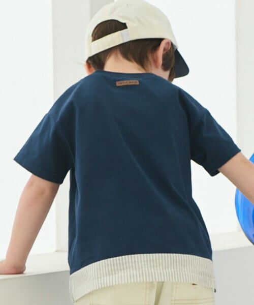 petit main / プティマイン Tシャツ | 【接触冷感】くま旅アップリケ半袖Tシャツ | 詳細1