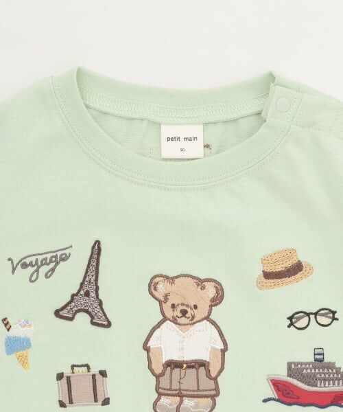 petit main / プティマイン Tシャツ | 【接触冷感】くま旅アップリケ半袖Tシャツ | 詳細5