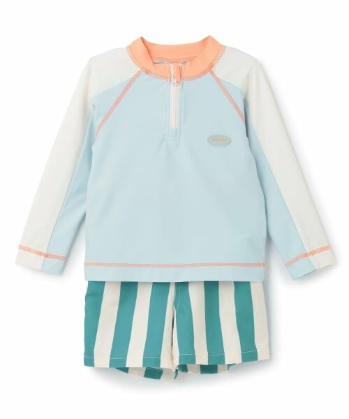 petit main / プティマイン 水着・スイムグッズ | 【SWIM】Boysバイカラーセットアップ水着（エメラルド グリーン）