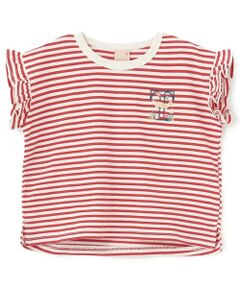 petit main / プティマイン Tシャツ | 【プティプラ】アルファベット袖フリルTシャツ