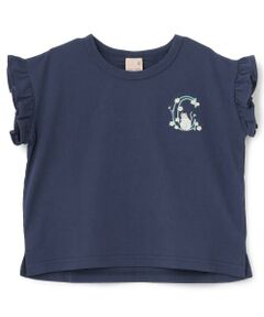 petit main / プティマイン Tシャツ | 【プティプラ】アルファベット袖フリルTシャツ