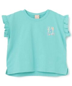 petit main / プティマイン Tシャツ | 【プティプラ】アルファベット袖フリルTシャツ