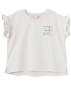 petit main / プティマイン Tシャツ | 【プティプラ】アルファベット袖フリルTシャツ