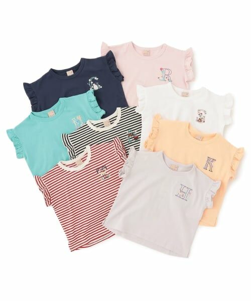petit main / プティマイン Tシャツ | 【プティプラ】アルファベット袖フリルTシャツ | 詳細9