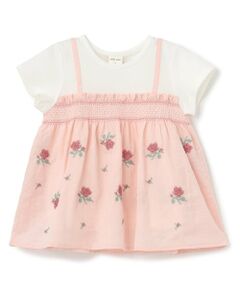 【リンク】クロスステッチ花ドッキングTシャツ