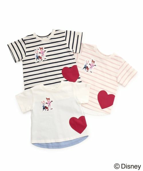 petit main / プティマイン Tシャツ | 【ズートピア】【接触冷感】ハートアップリケTシャツ | 詳細18