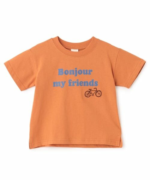 petit main / プティマイン Tシャツ | 【プティプラ/WEB先行】ロゴ半袖Tシャツ(シナモン)