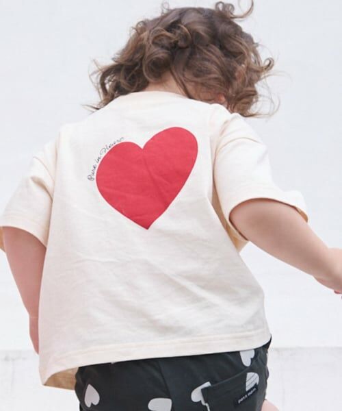 petit main / プティマイン Tシャツ | 【プティプラ/WEB先行】バックプリント半袖Tシャツ(ECRU(キナリ))