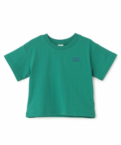 petit main / プティマイン Tシャツ | 【プティプラ/WEB先行】バックプリント半袖Tシャツ(グリーン)