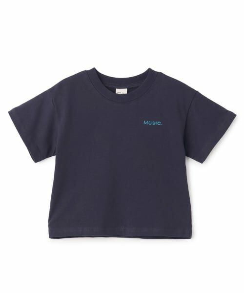 petit main / プティマイン Tシャツ | 【プティプラ/WEB先行】バックプリント半袖Tシャツ(黒)