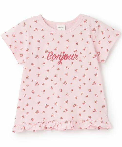 petit main / プティマイン Tシャツ | 【プティプラ/WEB別注】GIRLS 半袖Tシャツ（ライト ピンク）