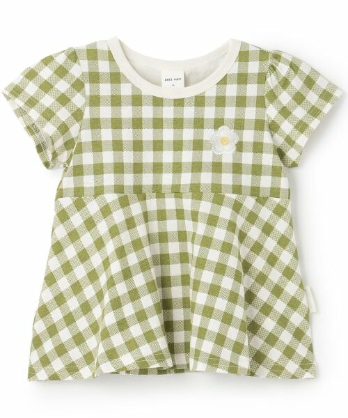 petit main / プティマイン Tシャツ | 【プティプラ/WEB別注】GIRLS 半袖Tシャツ（ライト グリーン）