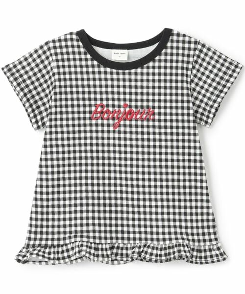 petit main / プティマイン Tシャツ | 【プティプラ/WEB別注】GIRLS 半袖Tシャツ（黒）