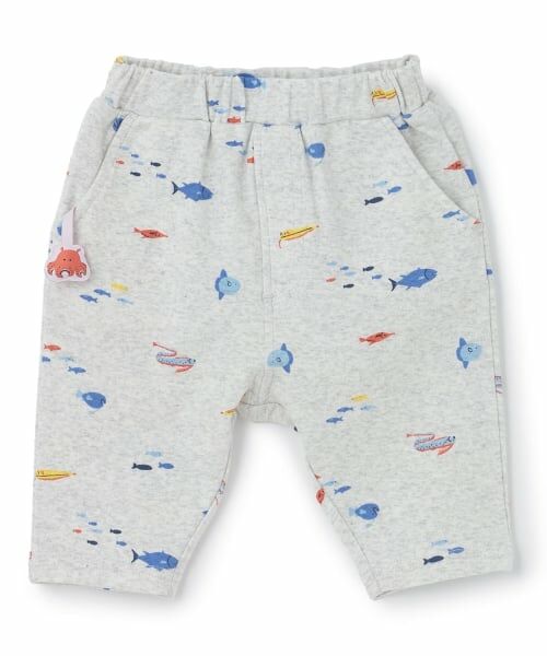 petit main / プティマイン その他パンツ | 【接触冷感】海のいきもの7分丈レギンス(トップ グレー)