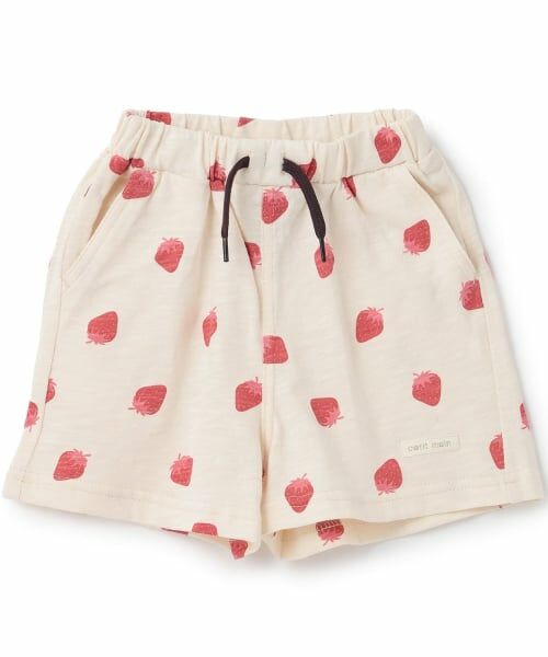 petit main / プティマイン ショート・ハーフ・半端丈パンツ | 総柄ショートパンツ(アイボリー)