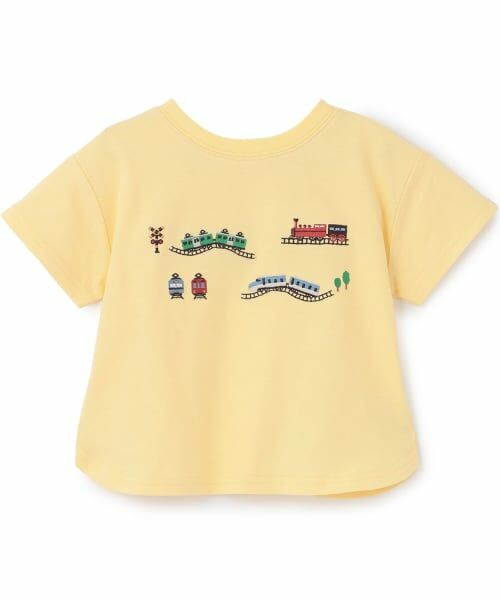 petit main / プティマイン Tシャツ | 【接触冷感】前後で着れる2WAY半袖Tシャツ(クリーム)