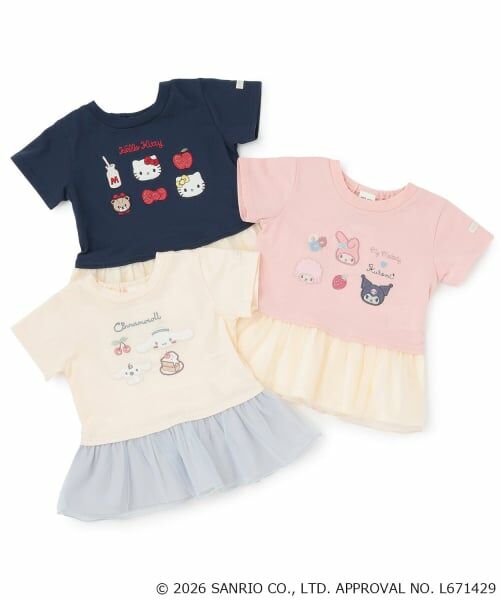 petit main / プティマイン Tシャツ | 【サンリオキャラクターズ/冷感】チュールドッキング半袖Tシャツ | 詳細12