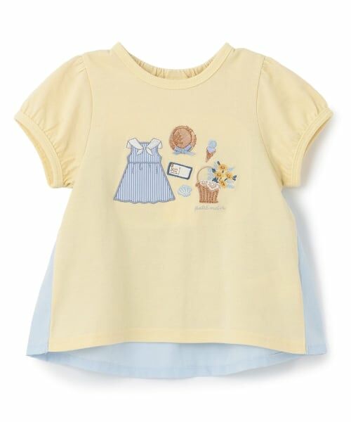 petit main / プティマイン Tシャツ | 【接触冷感】なつのおめかし半袖T(レモン イエロー)