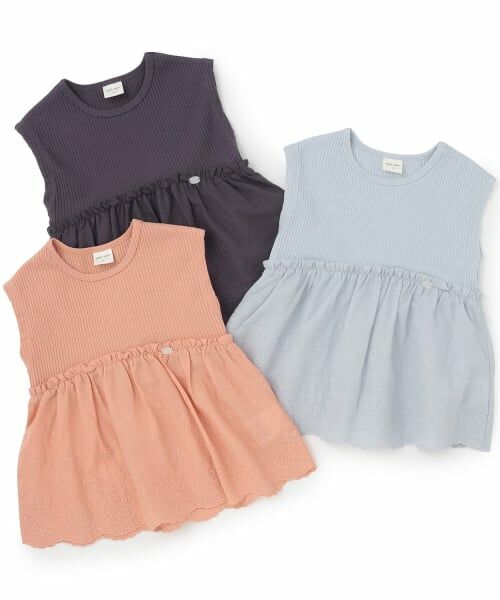 petit main / プティマイン Tシャツ | 【接触冷感】レースドッキングT | 詳細12