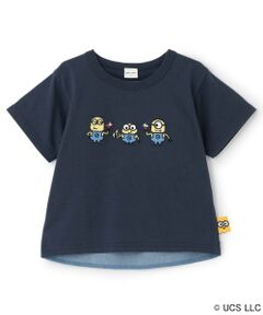 petit main / プティマイン Tシャツ | 【ミニオン】布帛切り替え半袖Tシャツ