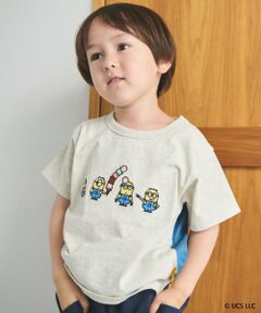 petit main / プティマイン Tシャツ | 【ミニオン】布帛切り替え半袖Tシャツ