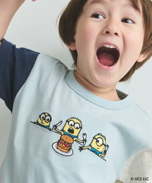 petit main / プティマイン Tシャツ | 【ミニオン】布帛切り替え半袖Tシャツ | 詳細4