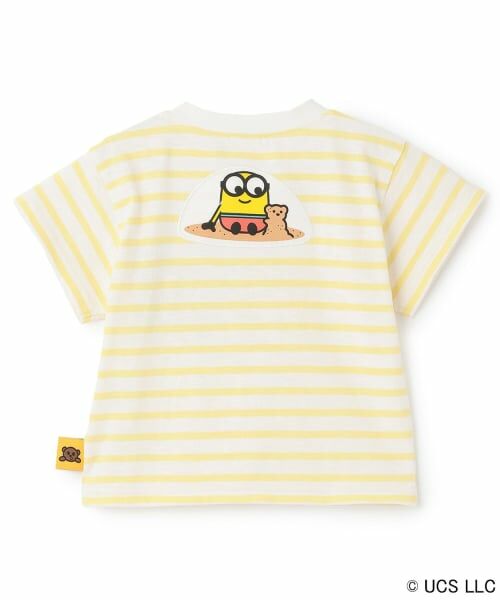 petit main / プティマイン Tシャツ | 【ミニオン】夏あそびスラブボーダー半袖Tシャツ | 詳細1