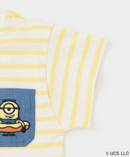 petit main / プティマイン Tシャツ | 【ミニオン】夏あそびスラブボーダー半袖Tシャツ | 詳細4