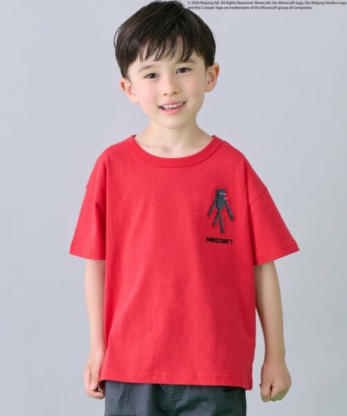 petit main / プティマイン Tシャツ | 【MINECRAFT】刺しゅう半袖Tシャツ（赤）