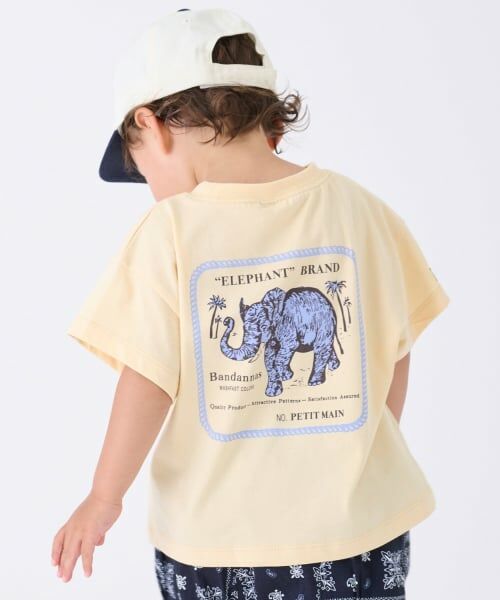 petit main / プティマイン Tシャツ | 【ELEPHANT/リンク】ゆるシルエットKIDS半袖Tシャツ（クリーム）