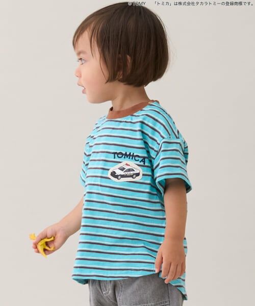 petit main / プティマイン Tシャツ | 【TOMICA/接触冷感】マルチボーダー半袖Tシャツ | 詳細1