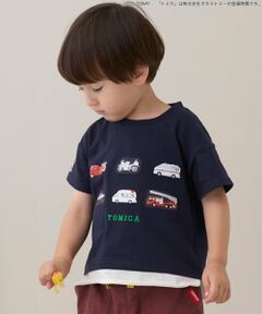 petit main / プティマイン Tシャツ | 【TOMICA】裾重ね着半袖Tシャツ