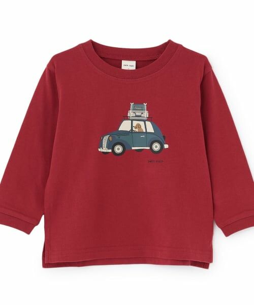 petit main / プティマイン Tシャツ | 【WEB別注カラーあり】【プティプラ】BOYS長袖Tシャツ(赤)