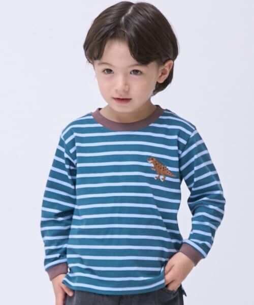 petit main / プティマイン Tシャツ | 【WEB別注カラーあり】【プティプラ】BOYS長袖Tシャツ(グリーン)