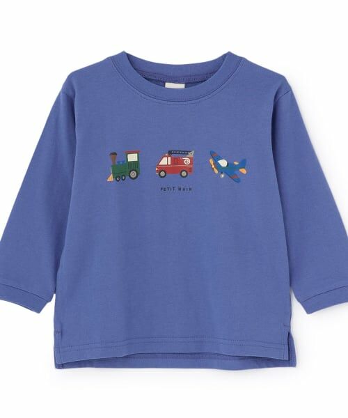 petit main / プティマイン Tシャツ | 【WEB別注カラーあり】【プティプラ】BOYS長袖Tシャツ(ブルー)