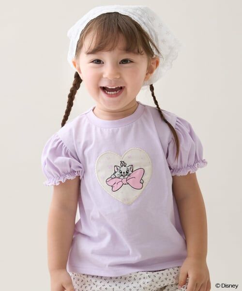 petit main / プティマイン Tシャツ | 【Disney】グラフィックメロー半袖Tシャツ(ラベンダー)
