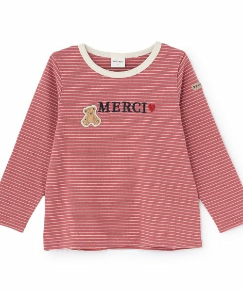 petit main / プティマイン Tシャツ | 【プティプラ】GIRLS長袖Tシャツ(ディープ ピンク)