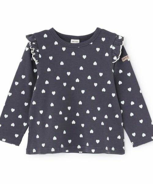 petit main / プティマイン Tシャツ | 【プティプラ】GIRLS長袖Tシャツ(チャコール)