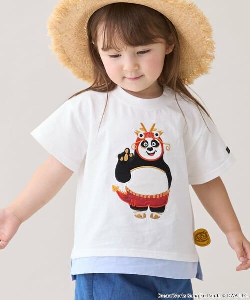 petit main / プティマイン Tシャツ | 【WEB別注】【カンフーパンダ】刺しゅう半袖Tシャツ | 詳細4